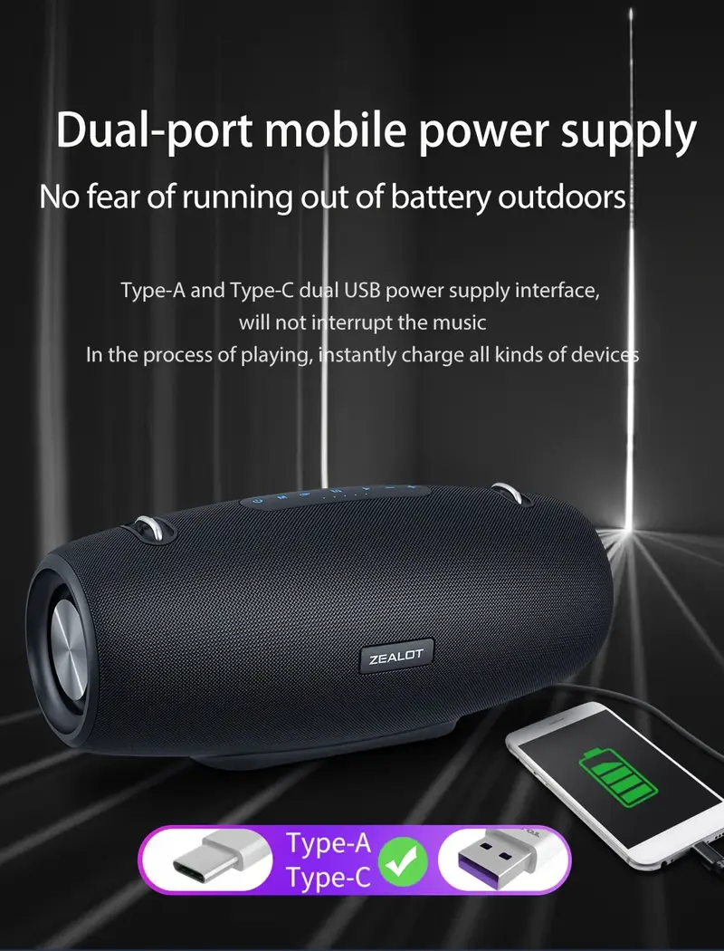   wireless   speakers with shoulder strap 60w dual pairing long   36 hour playtime high quality     smartphones tablets outdoor camping party details 8