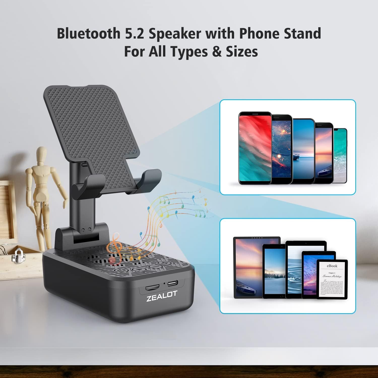 Mobile phone holder with wireless induction bluetooth speaker