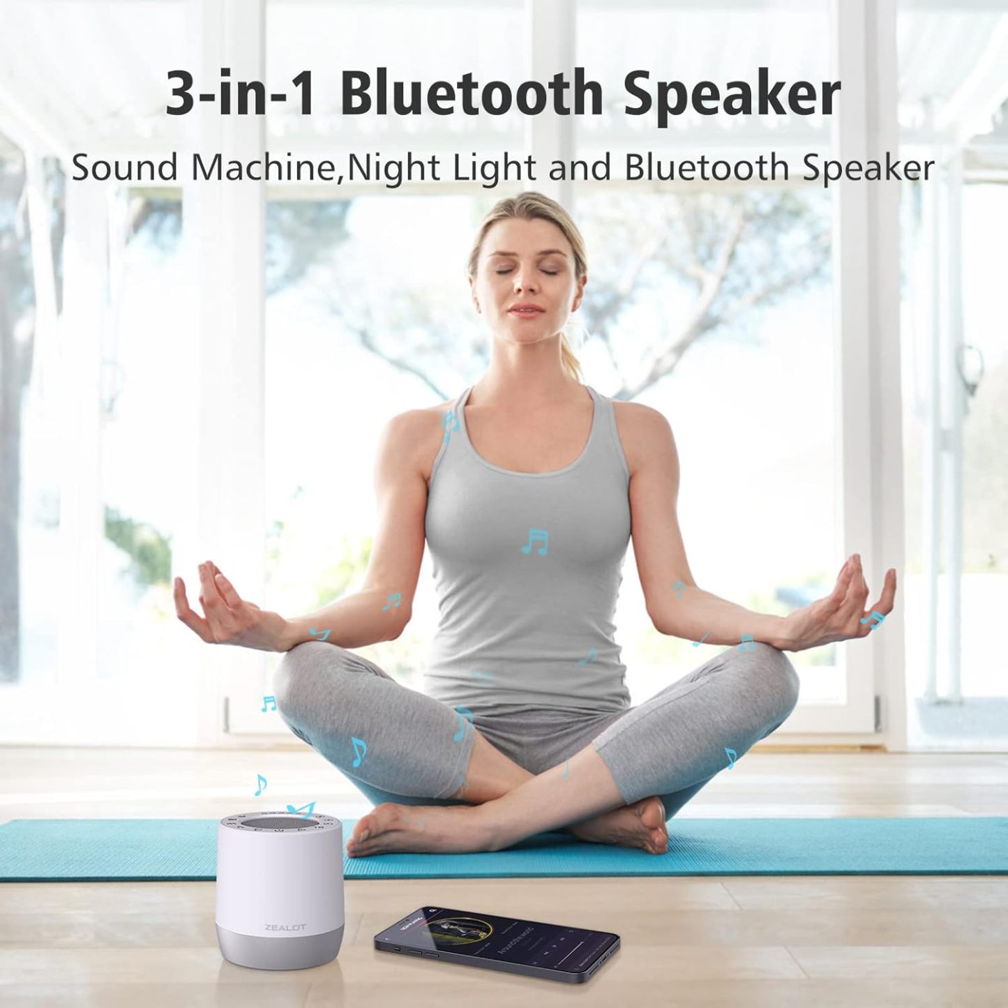 Sleep Sound Machine with 20 Soothing Sounds, 6-Color Night Light, 4 Adjustable Timers