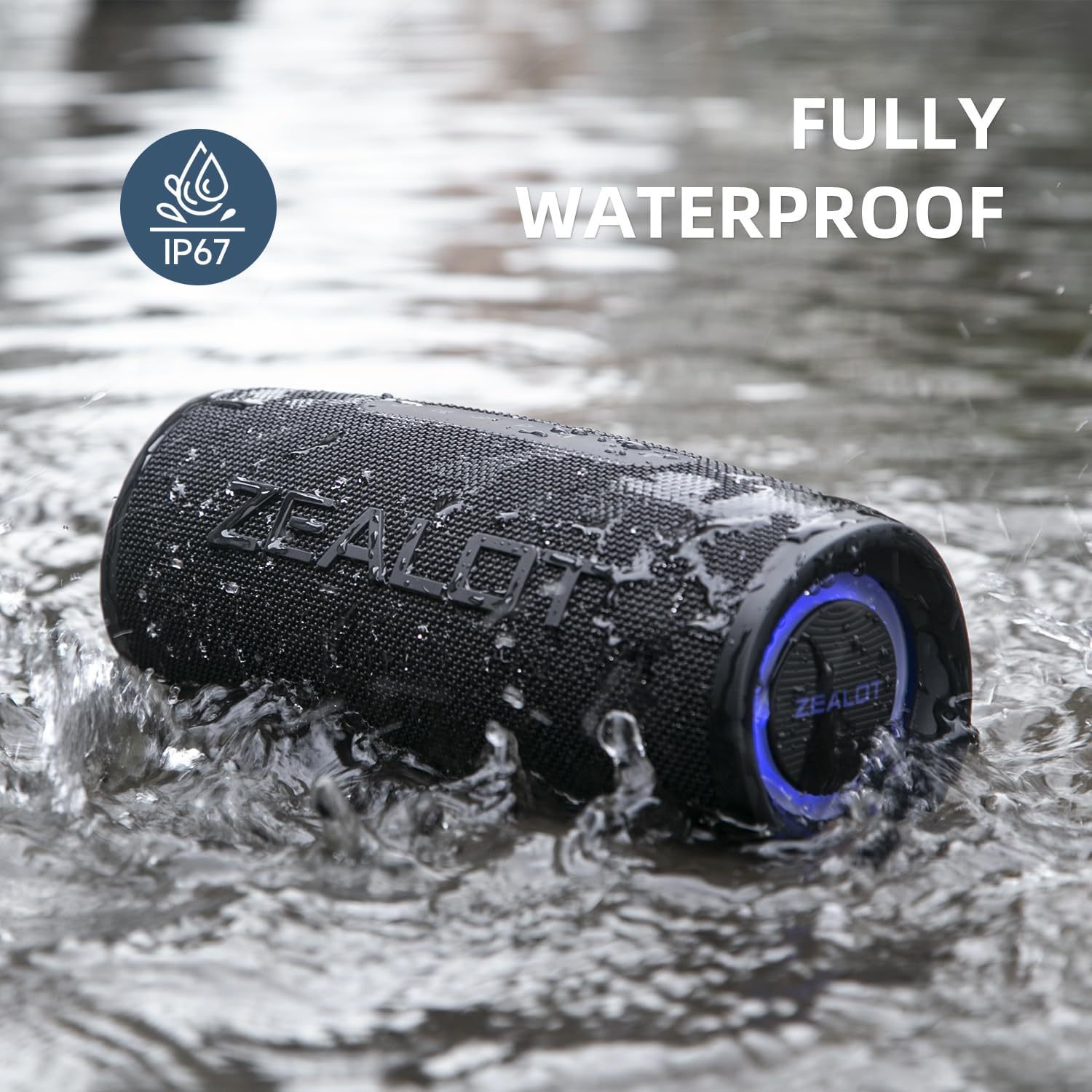 BassUp technology, portable wireless waterproof Bluetooth speaker,