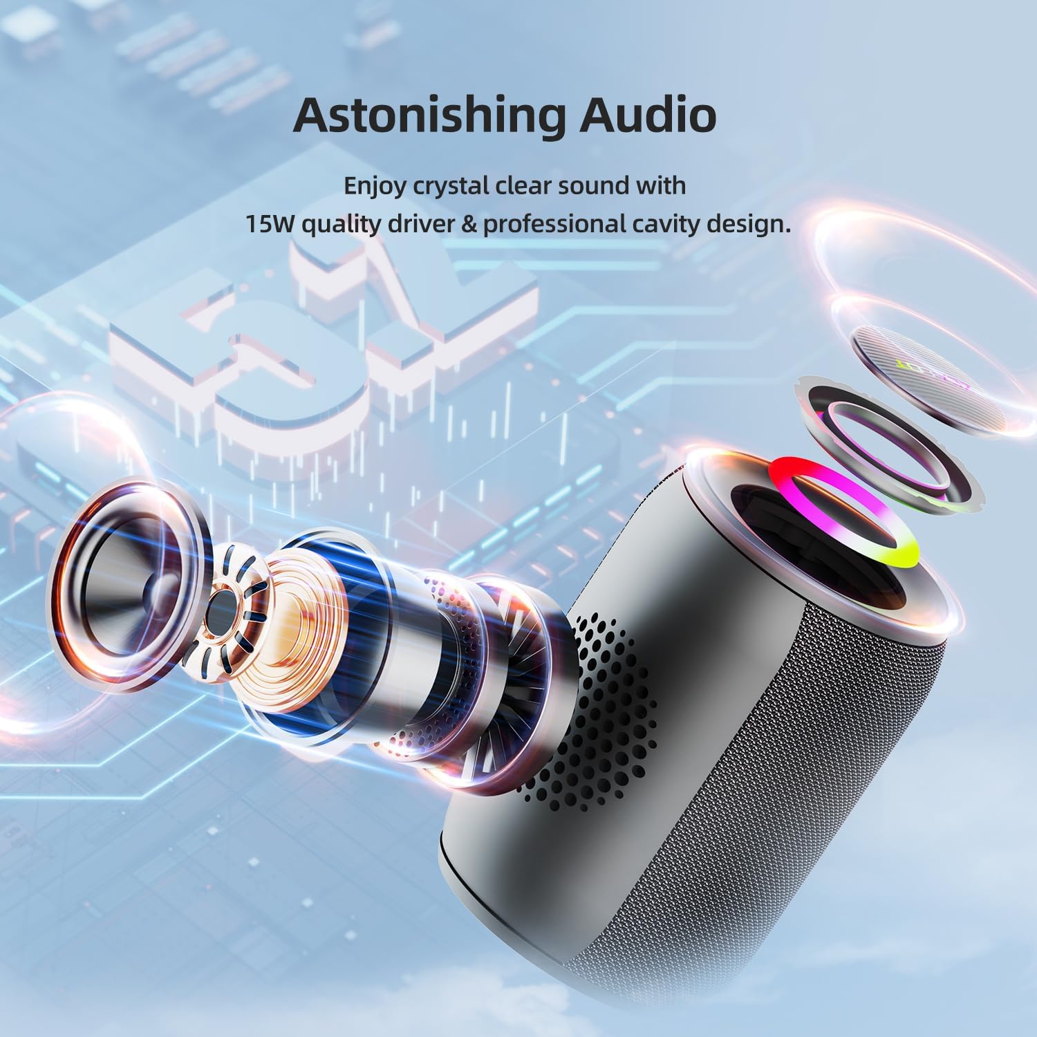 Kids Bluetooth Outdoor Portable Wireless Speaker, Loud Volume, Dual Device