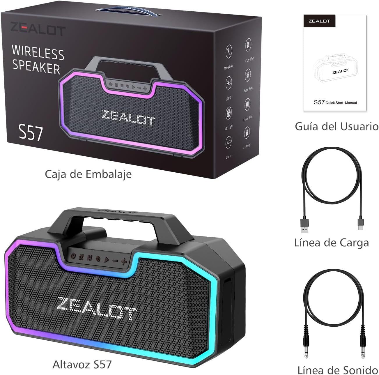 Bluetooth speaker, 80W wireless speaker with dual pairing function, extra large battery