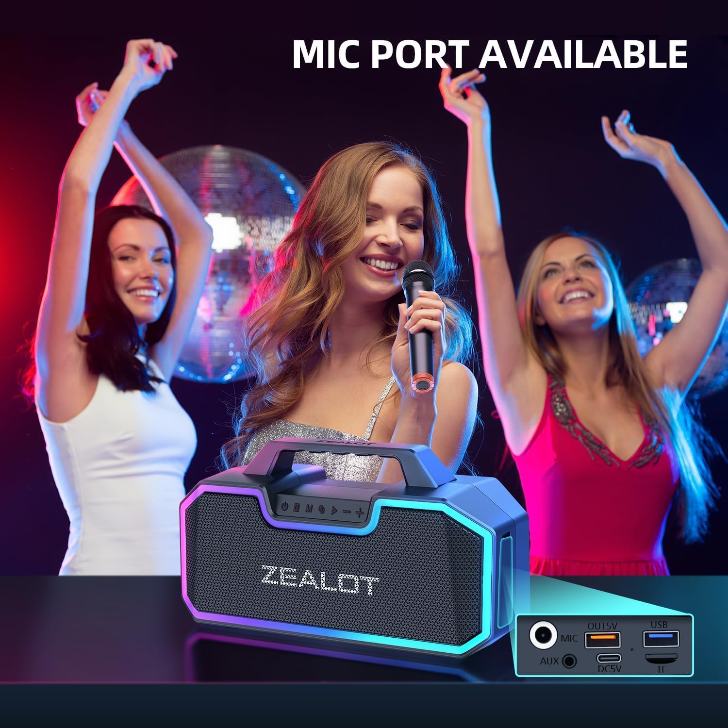 Bluetooth speaker, 80W wireless speaker with dual pairing function, extra large battery