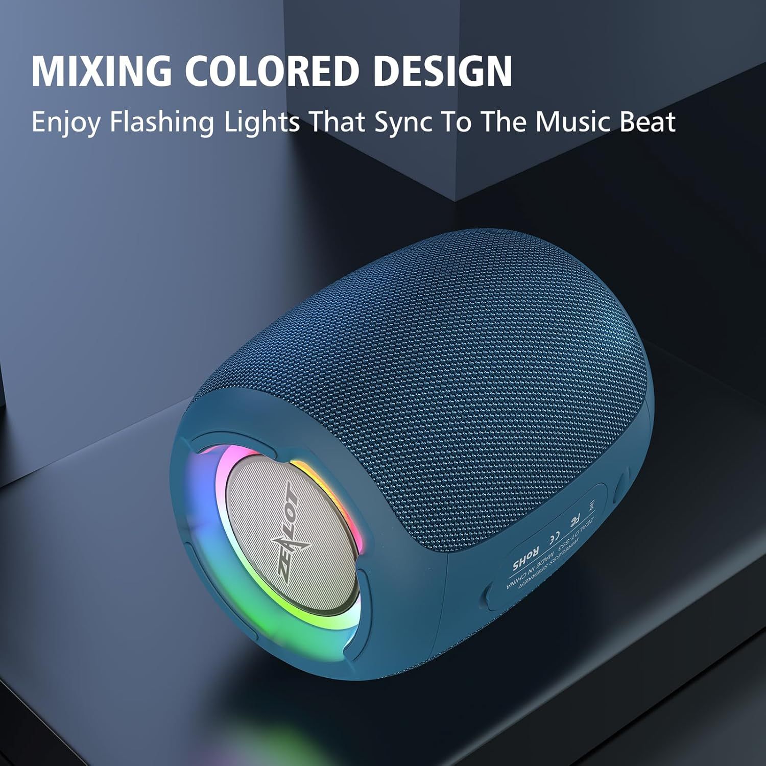 Portable Waterproof Wireless Bluetooth Speaker with LED Light