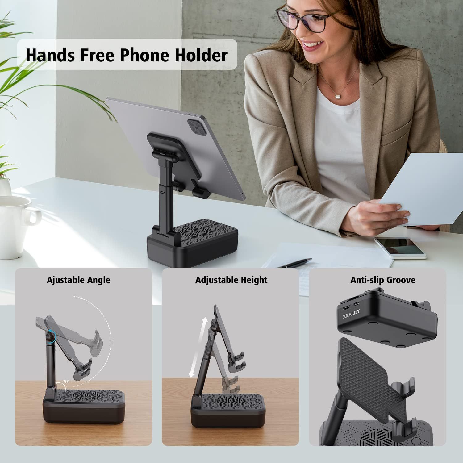 Mobile phone holder with wireless induction bluetooth speaker