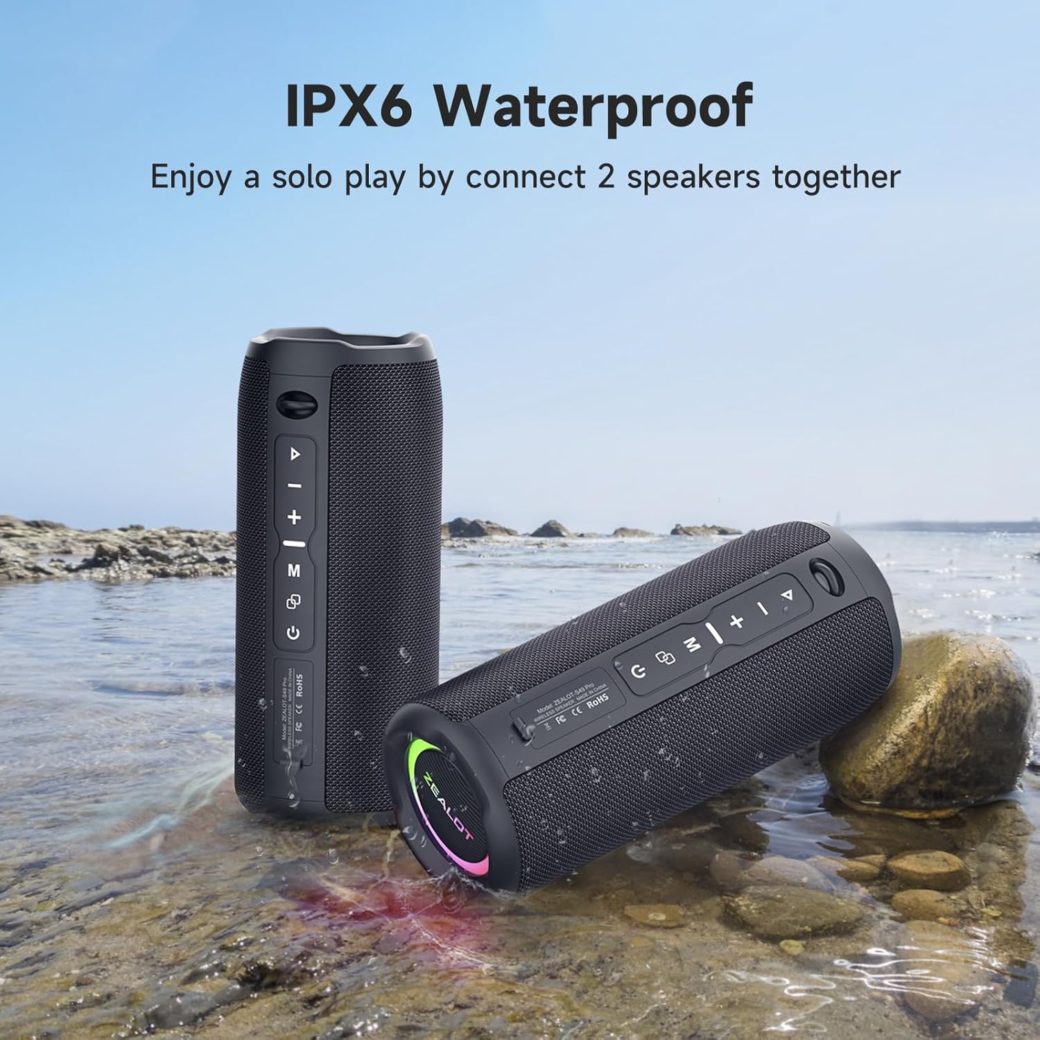 Bluetooth Outdoor Waterproof Wireless Speaker with Loud Bass