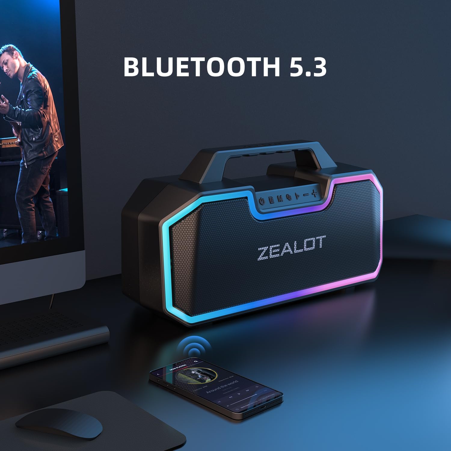 Bluetooth speaker, 80W wireless speaker with dual pairing function, extra large battery