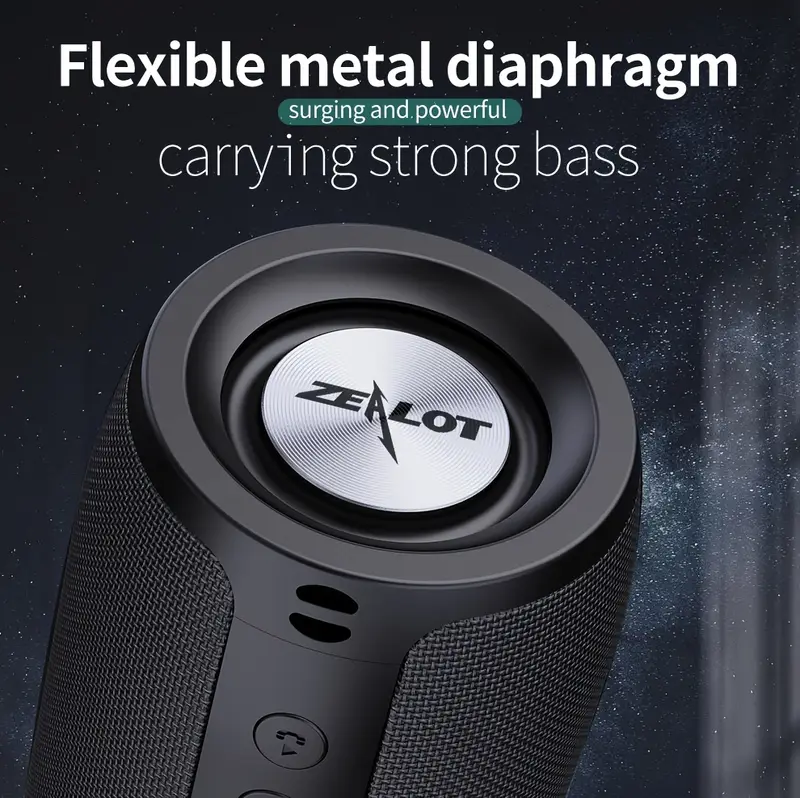   s51 10w portable wireless speaker with dual pairing 10h playtime   bass 1800mah battery usb c charging aux cable   for phone tablet tv details 4