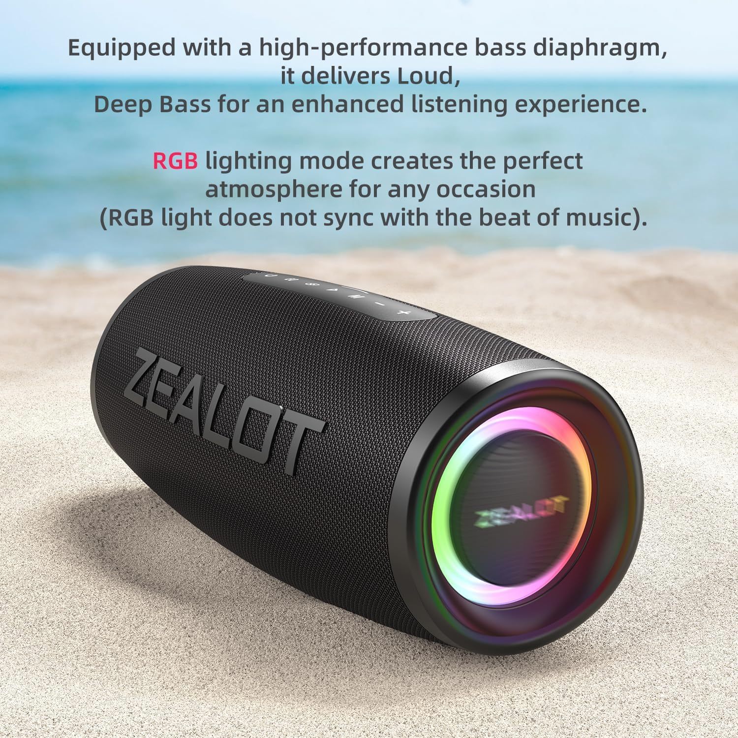 BassUp technology, portable wireless waterproof Bluetooth speaker,