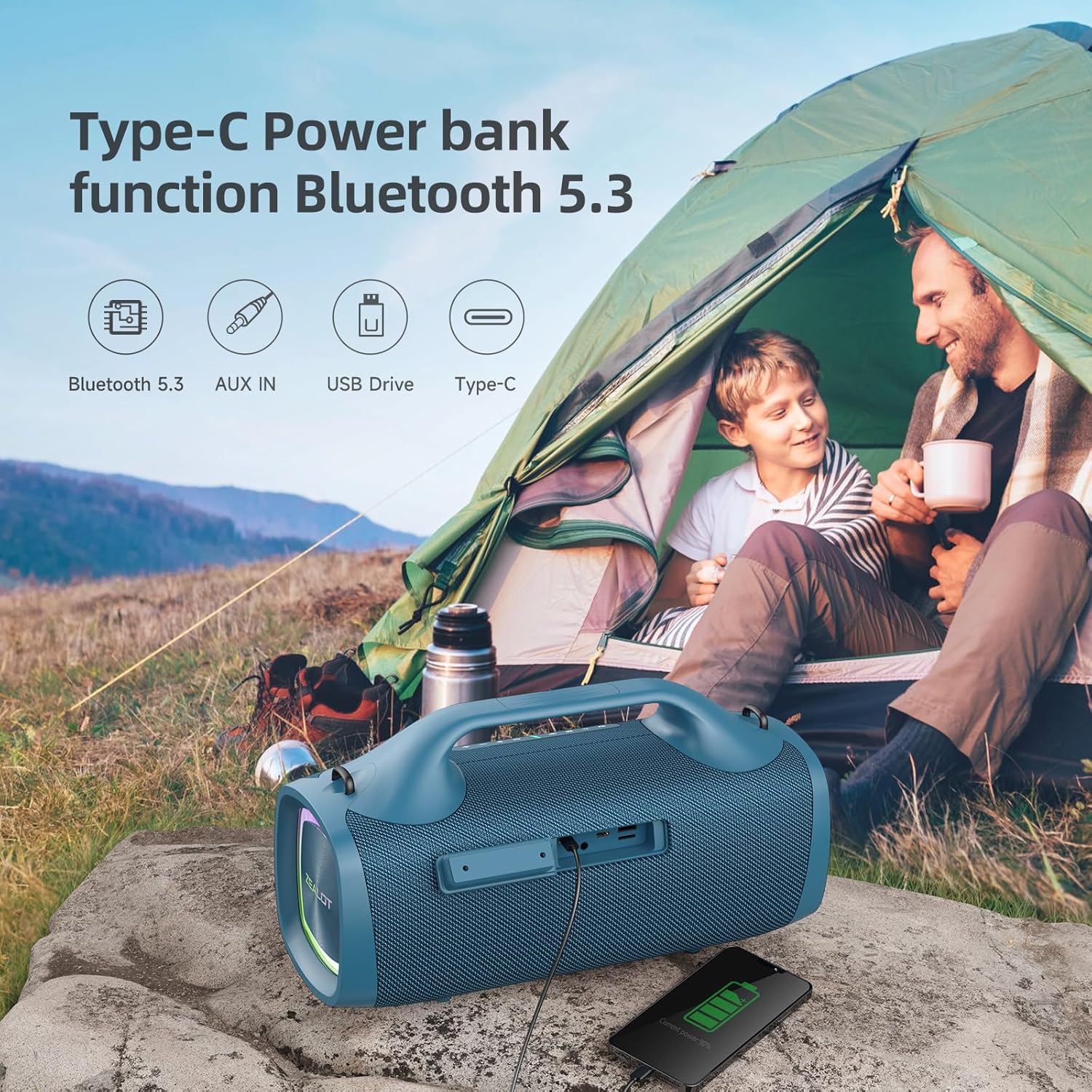 Wireless powerful sound speaker, dual pairing, XBass