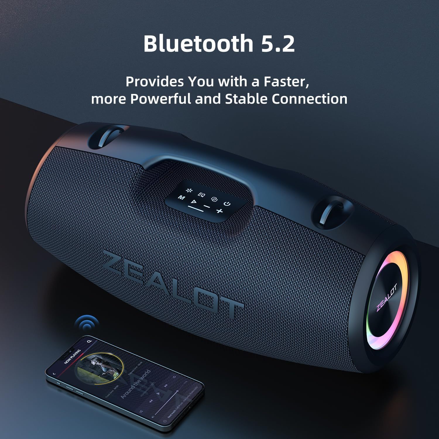 Wireless outdoor speaker with subwoofer, mobile power bank-ZEALOT