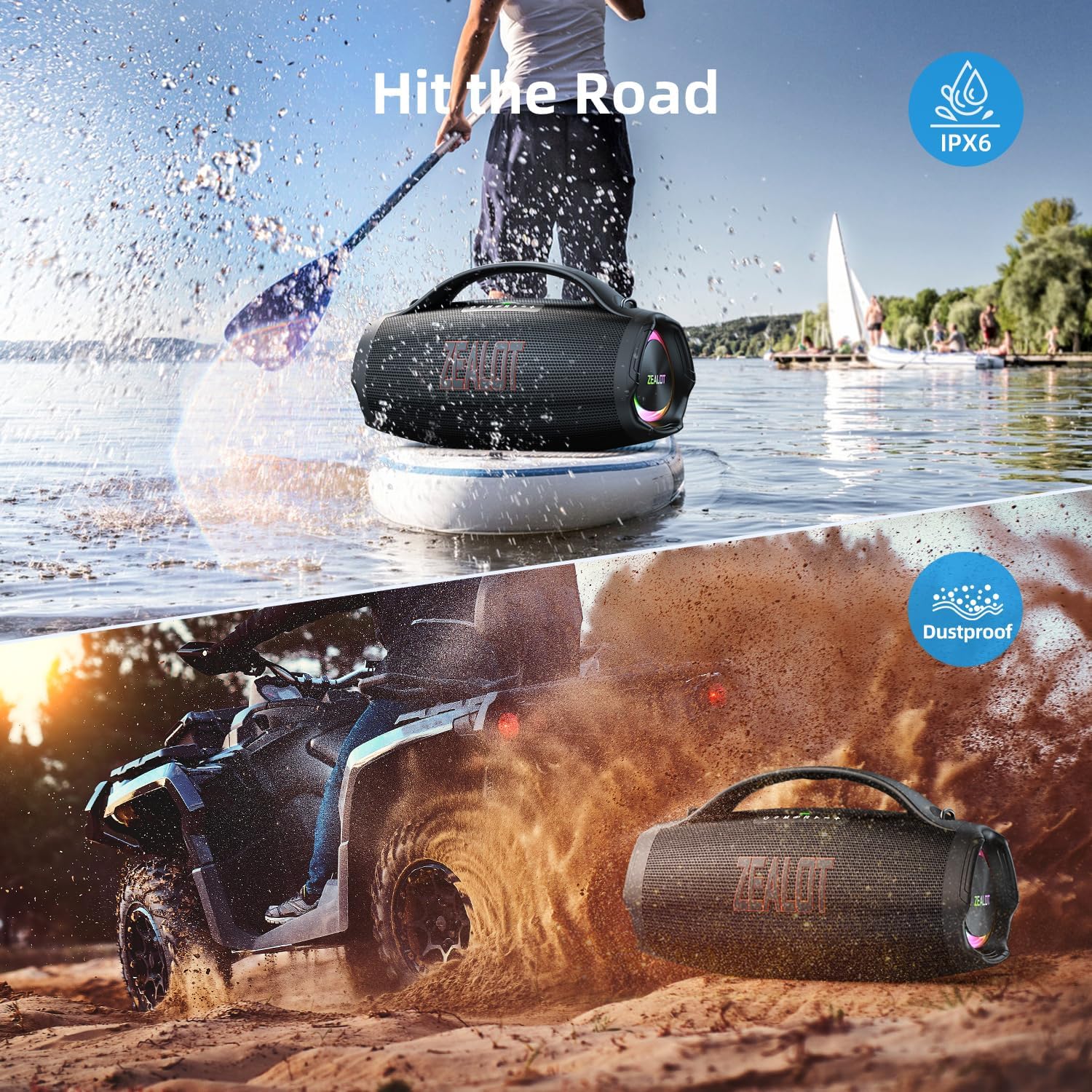 Portable Bluetooth speaker, suitable for home, outdoor, party, travel-ZEALOT