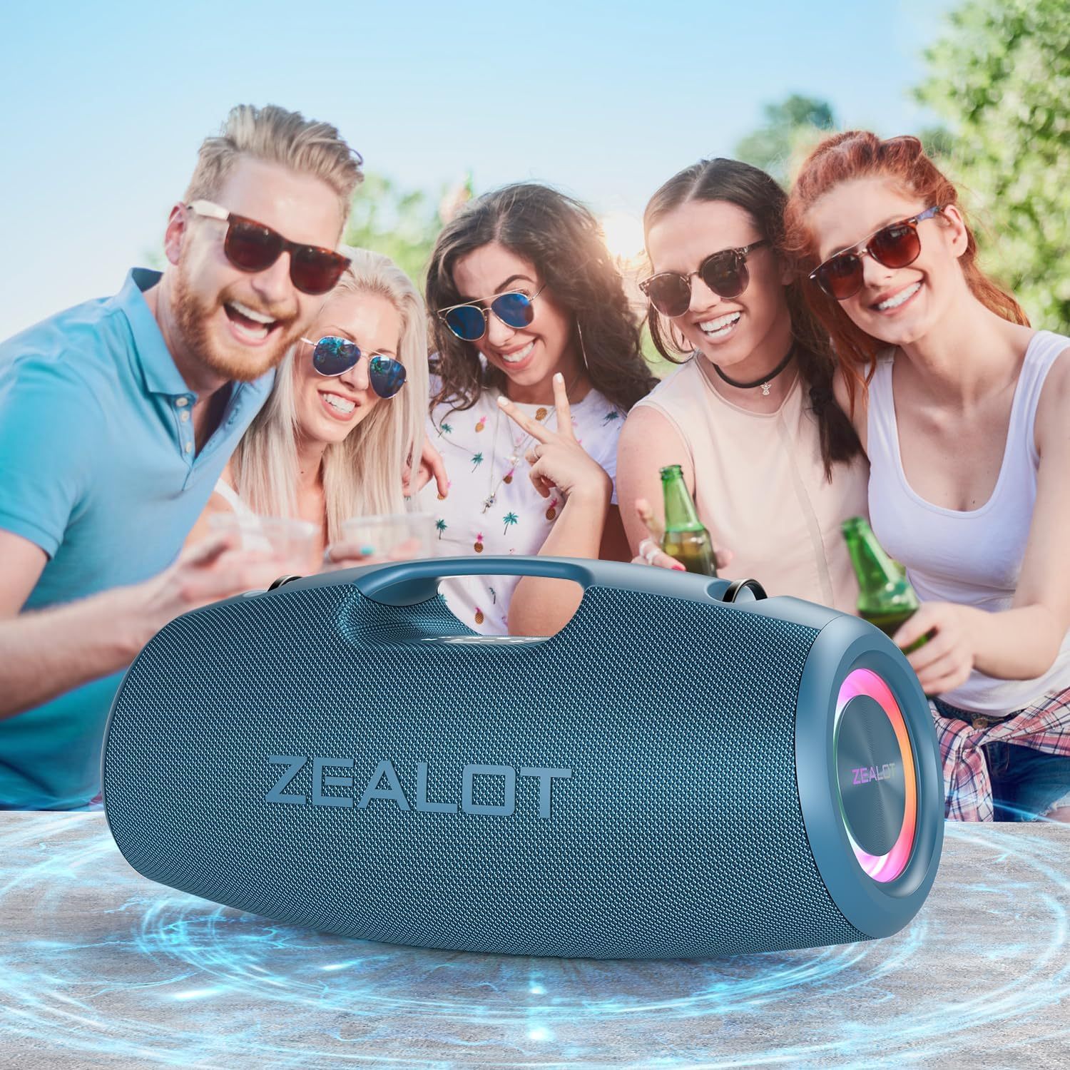 Wireless outdoor speaker with subwoofer, mobile power bank-ZEALOT