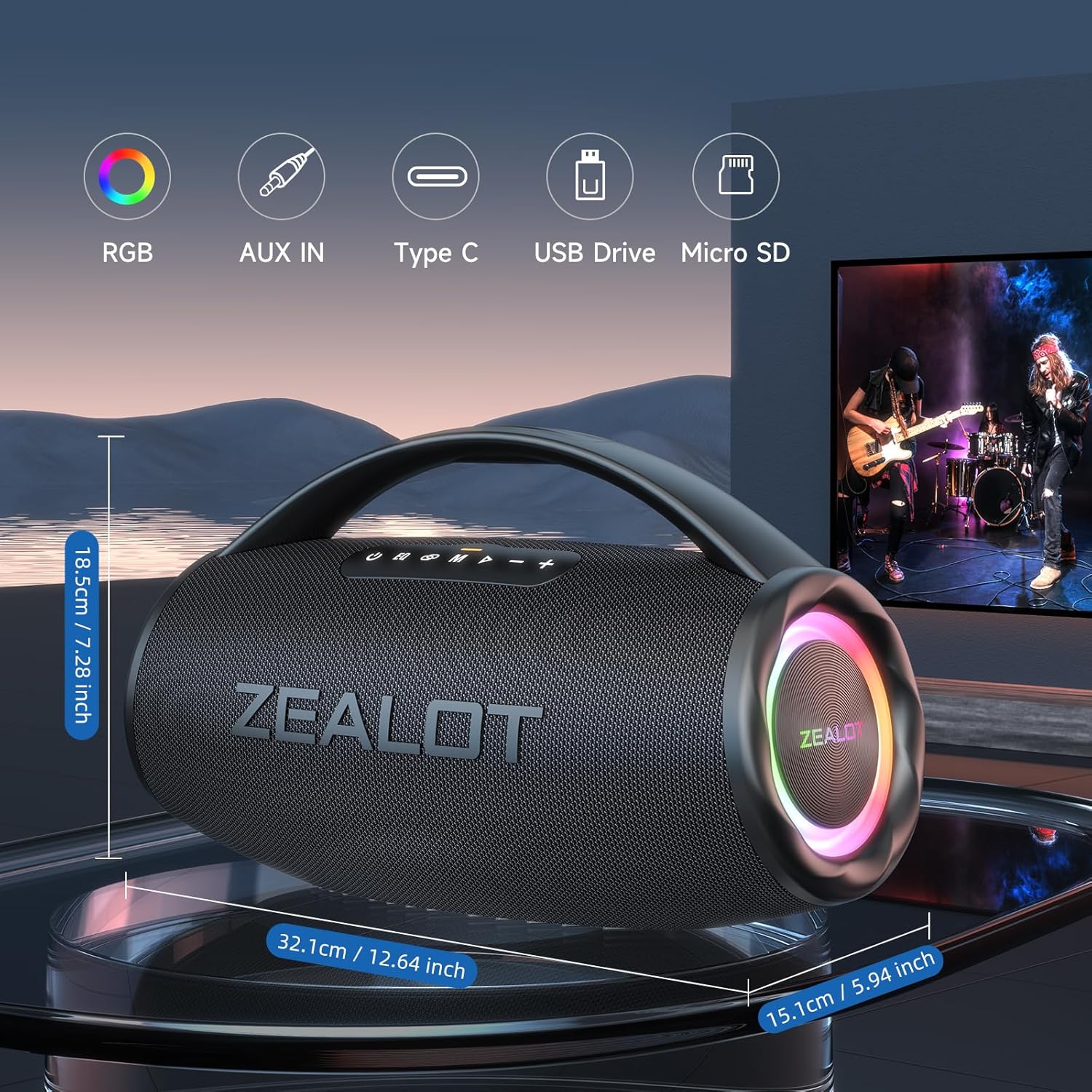 Portable speaker, powerful bass, great speaker for outdoor use