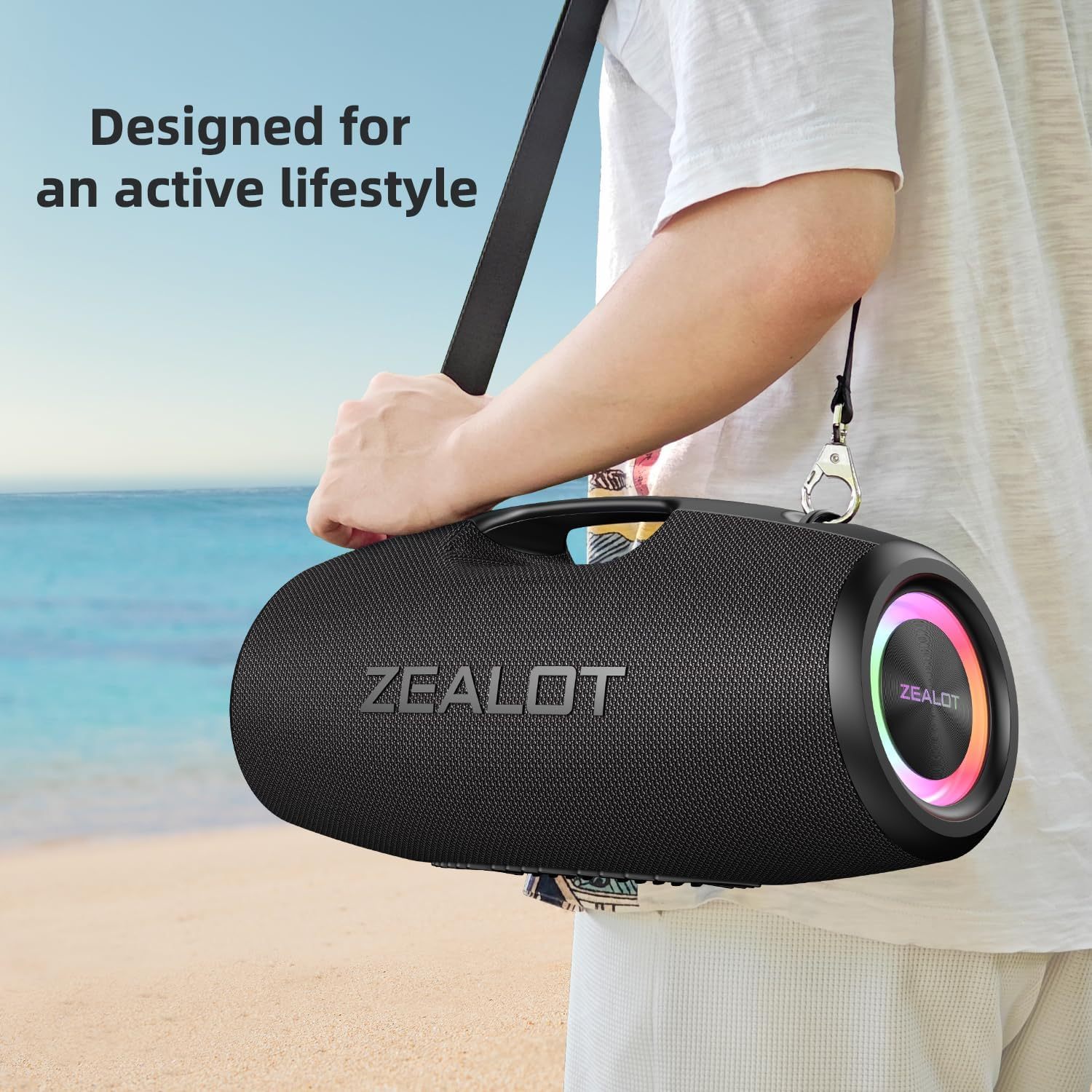 Wireless outdoor speaker with subwoofer, mobile power bank-ZEALOT
