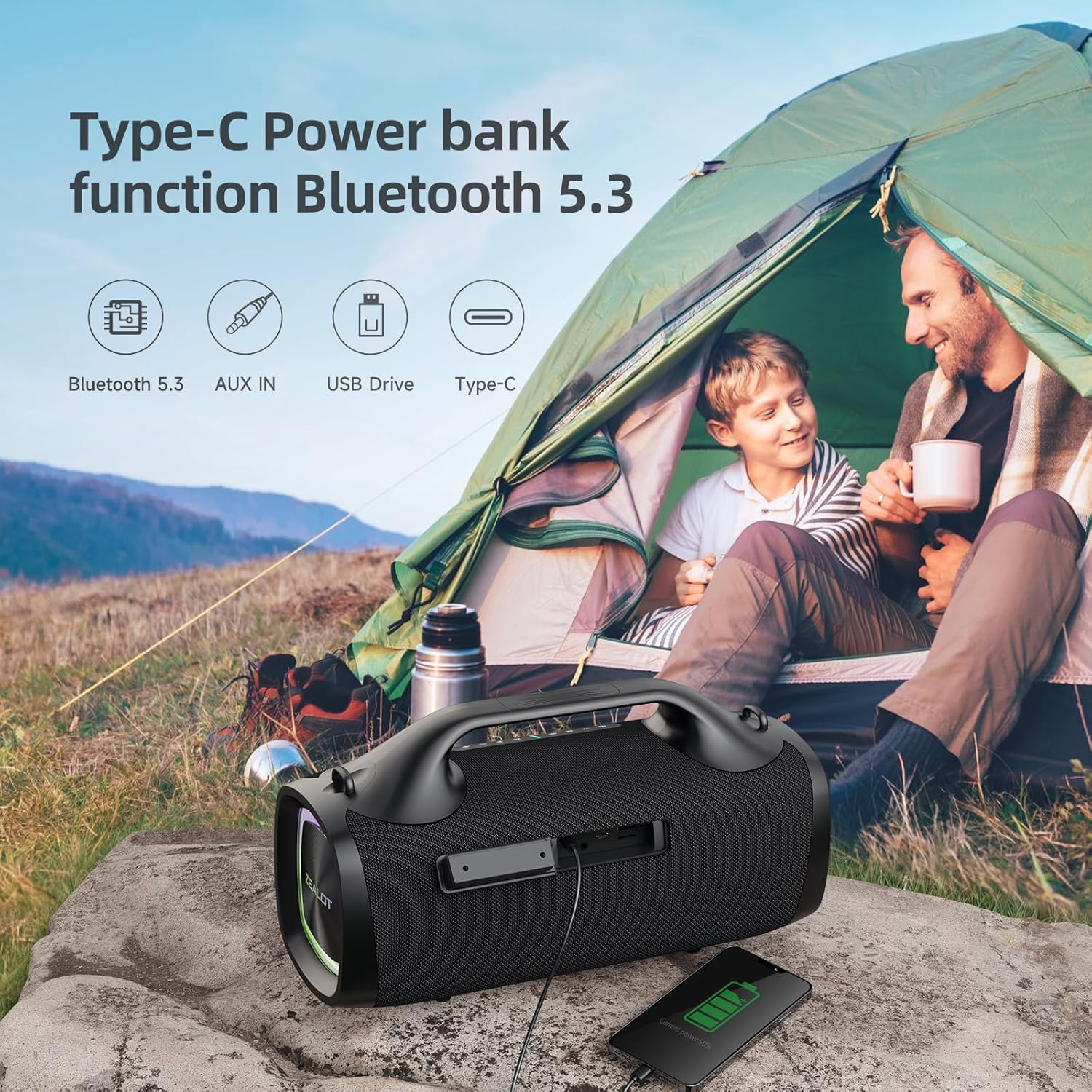Wireless powerful sound speaker, dual pairing, XBass