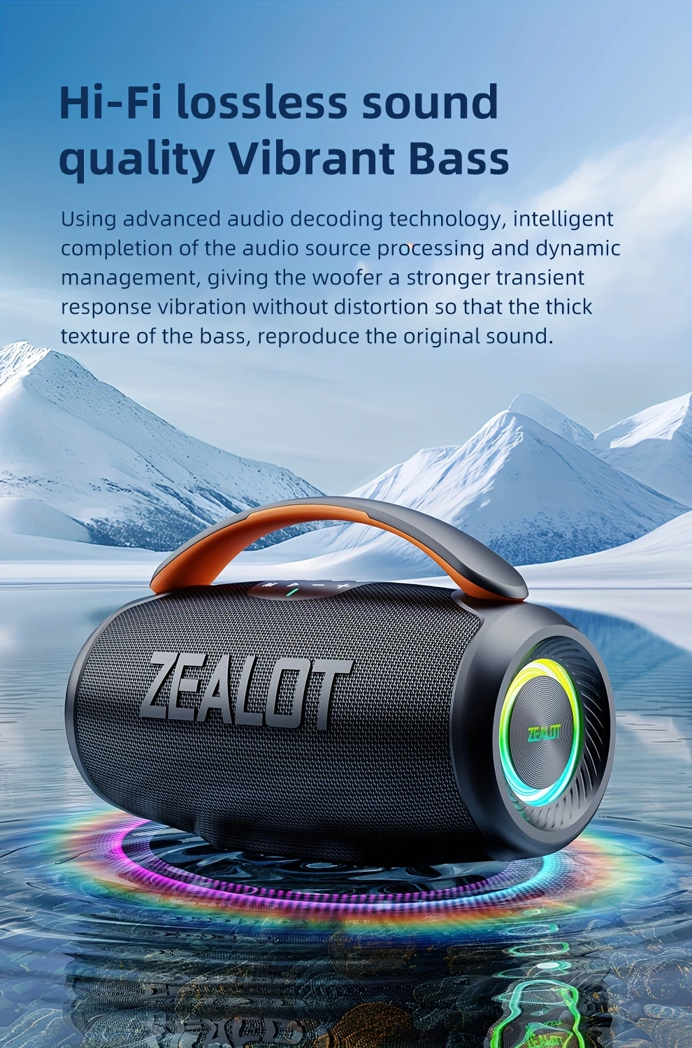  p11 50w wireless portable speaker with dual bass speakers ipx5 long   rgb lighting   of playtime   audio supports phone tablet tv connection sd card usb aux compatible hands free calling ideal for indoor party stage use   system modern speaker design durable build quality wireless speaker details 3