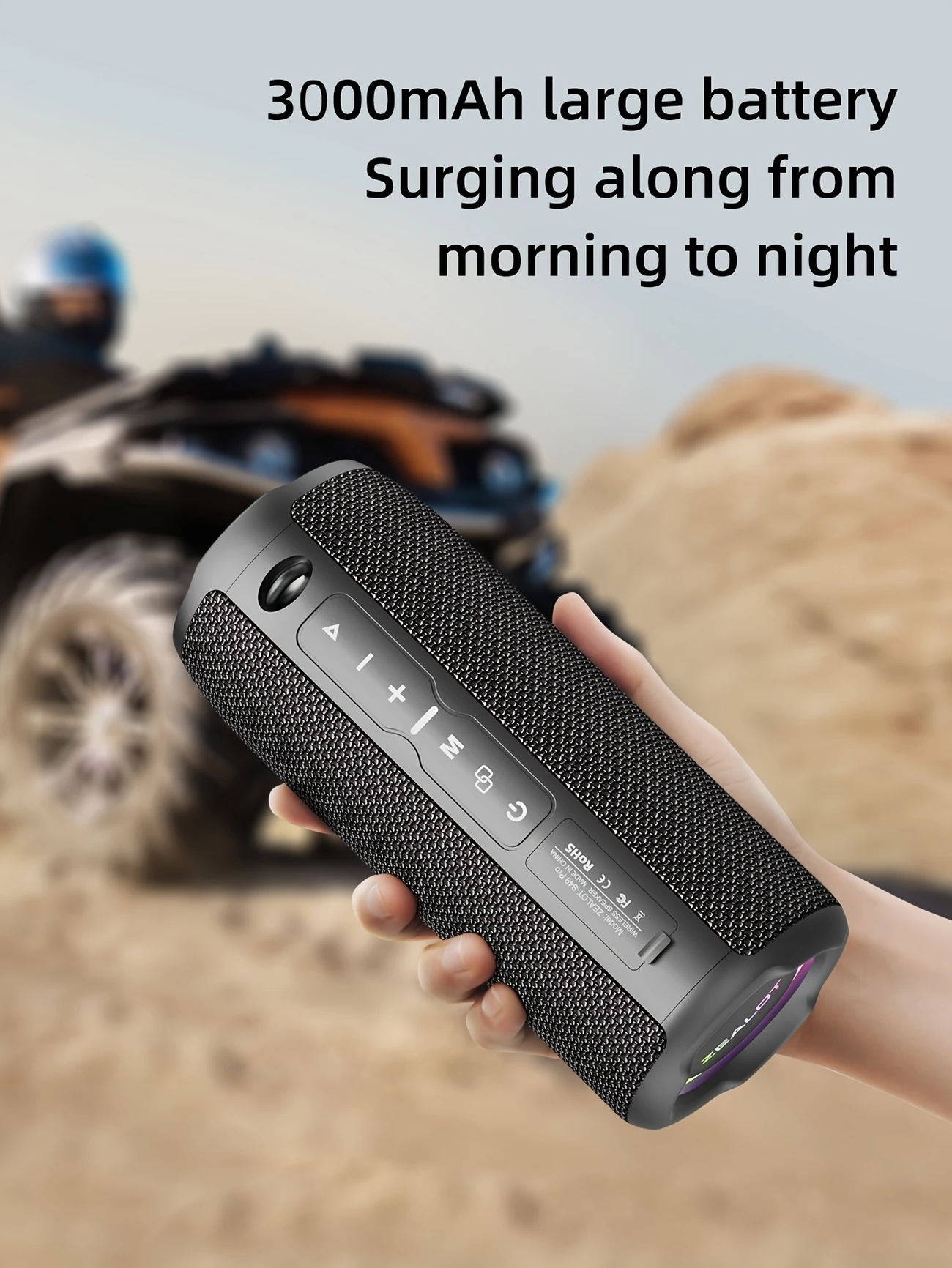   s49pro 20w portable wireless speaker dual speakers bass boost   audio 3000mah long   rgb lights   8 hour playtime   for smartphones tablets tvs usb c charging ipx5 no charging adapters supports sd card usb aux for indoor party beach music stage use details 3