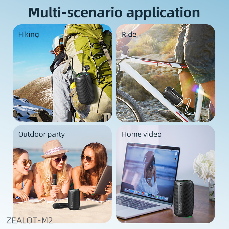 High Performance Portable Outdoor Subwoofer Bluetooth Speaker With wheat