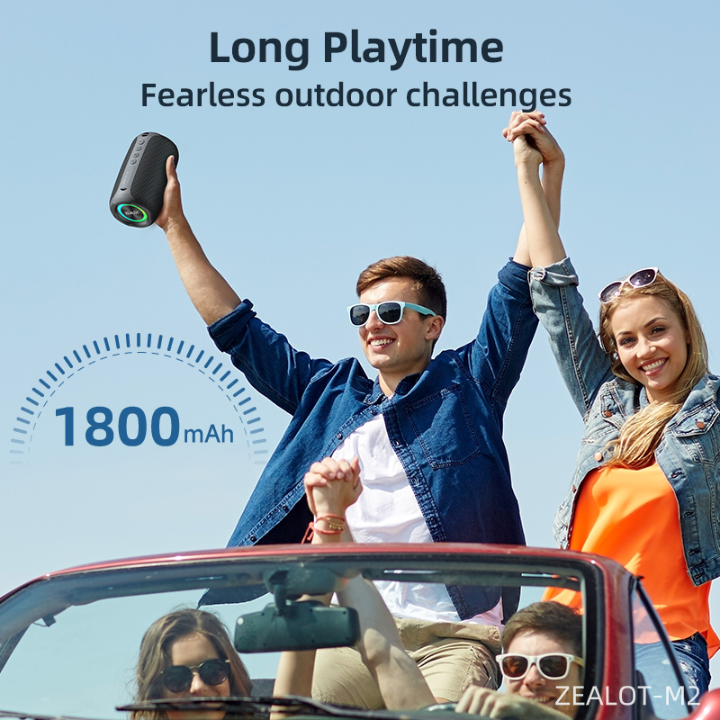 High Performance Portable Outdoor Subwoofer Bluetooth Speaker With wheat