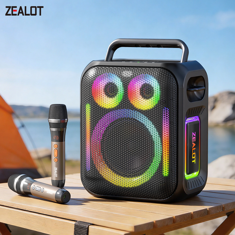 Outdoor portable speaker with microphone