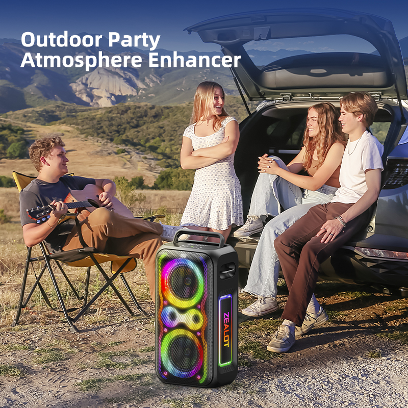 200W portable speaker and subwoofer, 7.1.2 channel audio system.