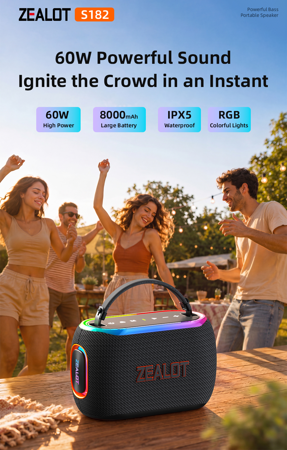 The new S182 portable outdoor speaker can be used directly with an