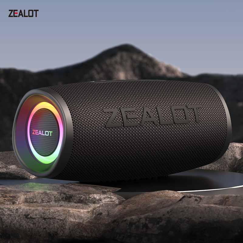 ZEALOT S56 ワイヤレススピーカー Bluetooth ブラック 新品 ポータブルスピーカー,サブウーファー,低音,防水,ipx6,tws,ZEALOT-S56