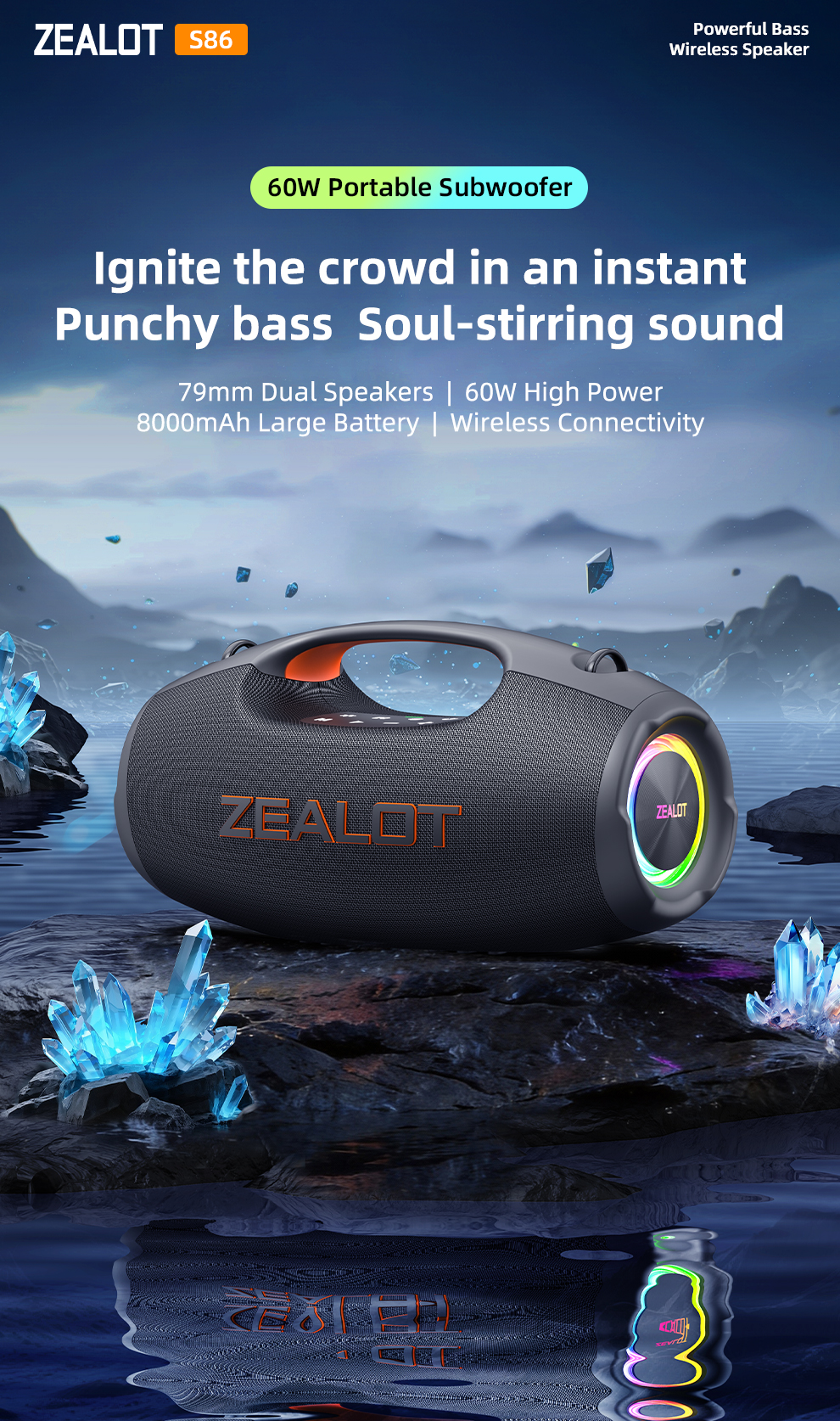 2026 New Outdoor Speaker with 3D Bass – ZEALOT