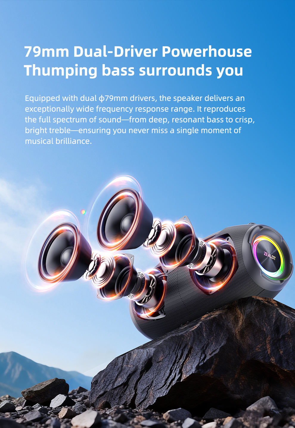 2026 New Outdoor Speaker with 3D Bass – ZEALOT