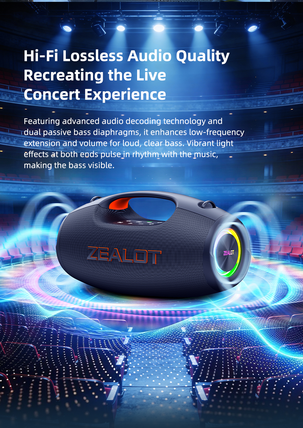 2026 New Outdoor Speaker with 3D Bass – ZEALOT