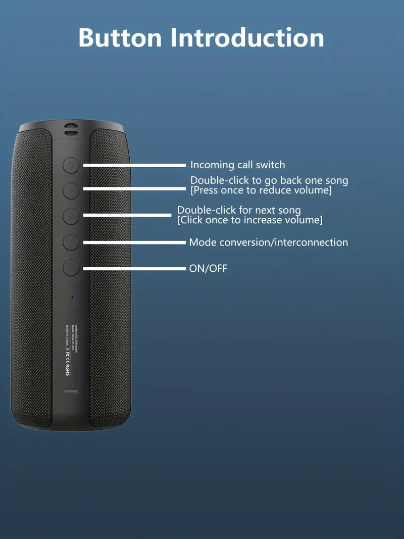   s51 10w portable wireless speaker with dual pairing 10h playtime   bass 1800mah battery usb c charging aux cable   for phone tablet tv details 10