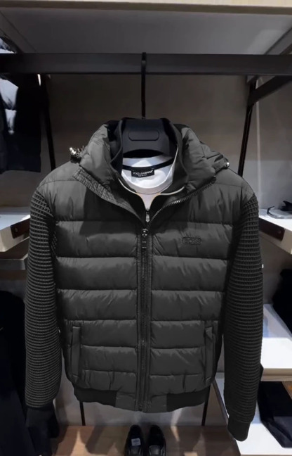 🎉Hot Sale❄️Classic knit patchwork thick down jacket