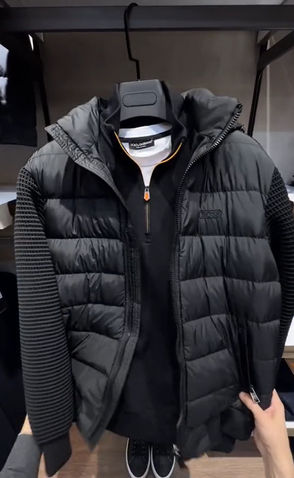 🎉Hot Sale❄️Classic knit patchwork thick down jacket