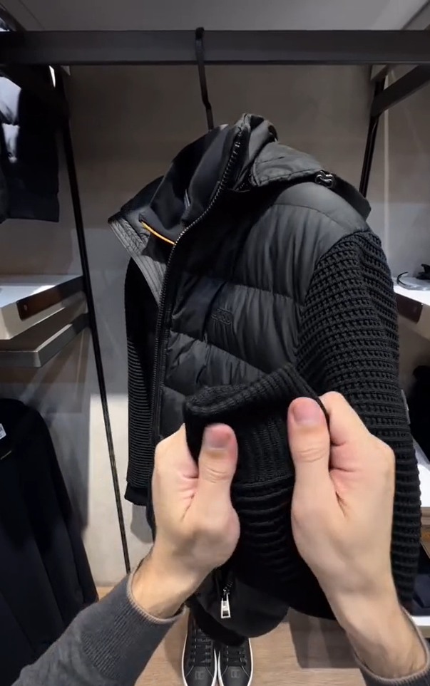 🎉Hot Sale❄️Classic knit patchwork thick down jacket