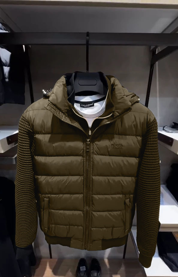 🎉Hot Sale❄️Classic knit patchwork thick down jacket