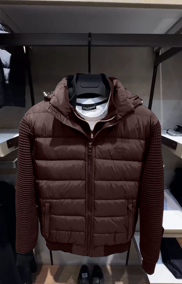 🎉Hot Sale❄️Classic knit patchwork thick down jacket