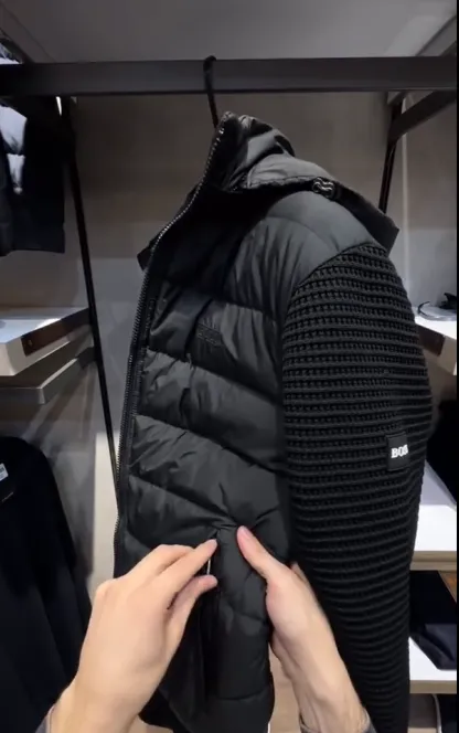 🎉Hot Sale❄️Classic knit patchwork thick down jacket