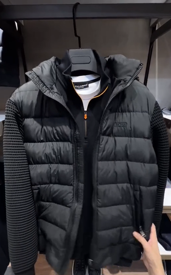 🎉Hot Sale❄️Classic knit patchwork thick down jacket