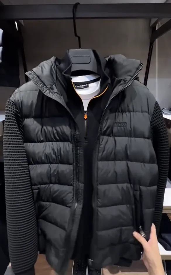 🎉Hot Sale❄️Classic knit patchwork thick down jacket