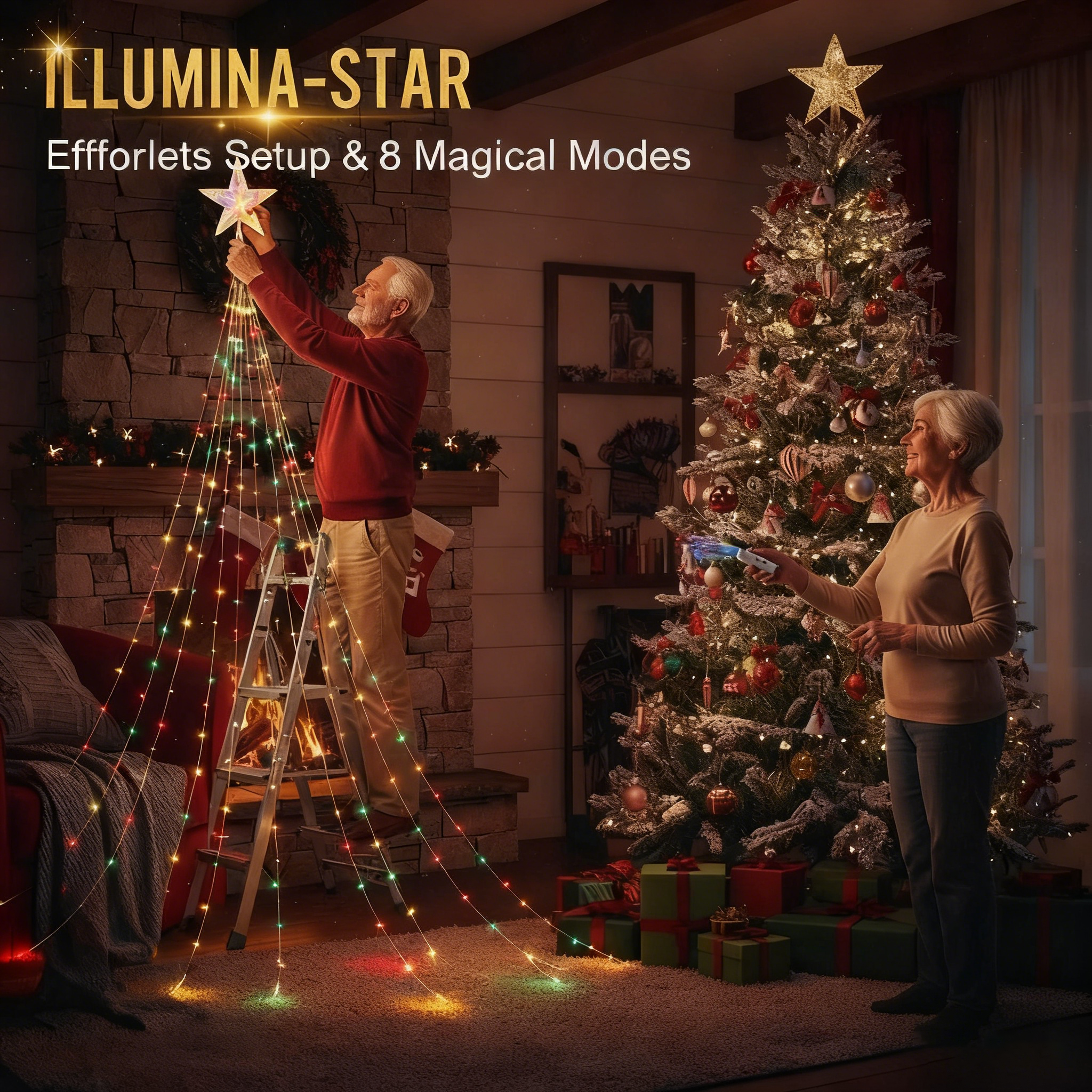 🎁Wczesna wyprzedaż świąteczna 50% ZNIŻKI🎄Lampki choinkowe Starlight Cascade