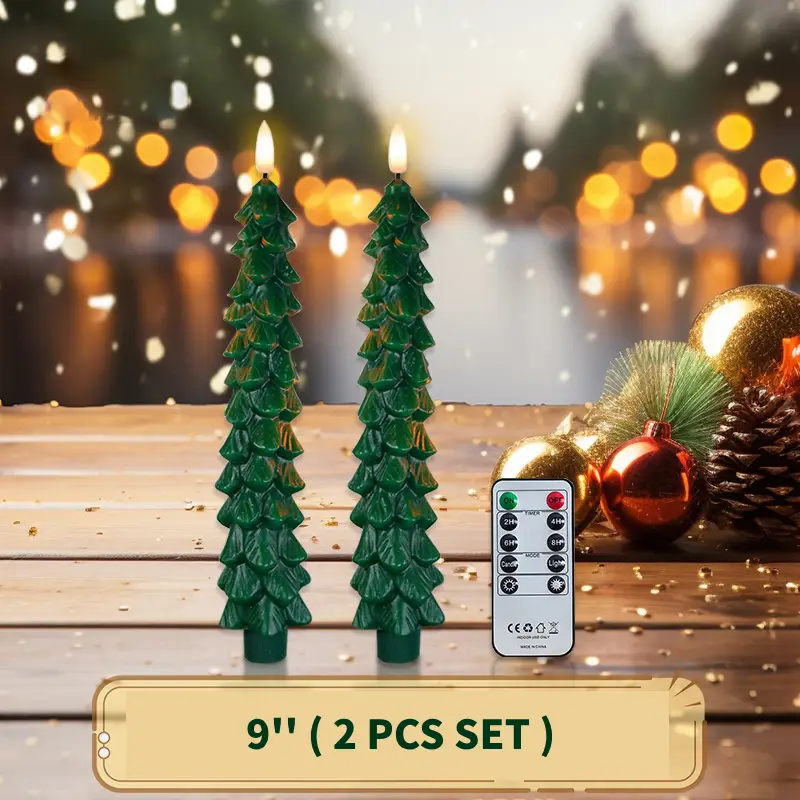 Hot Sale 50% OFF🔥Flameless Taper Candles - Christmas Tree LED Candles🎄