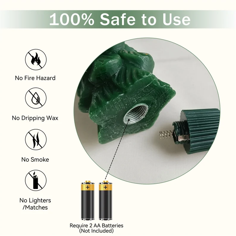 Hot Sale 50% OFF🔥Flameless Taper Candles - Christmas Tree LED Candles🎄