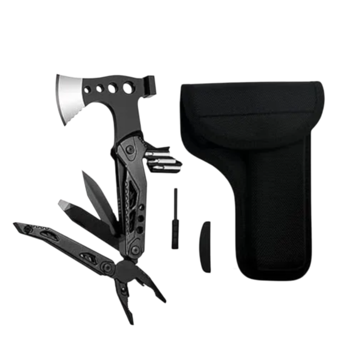  Multitool – kompakt – 16 Funktionen – inkl. Hammer & Axt – für Outdoor- & Survival-Enthusiasten, Bushcrafter, Camper, Jäger, Angler, Heimwerker oder Wanderer – tolle Geschenkidee für Männer