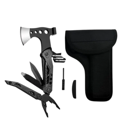  Multitool – kompakt – 16 Funktionen – inkl. Hammer & Axt – für Outdoor- & Survival-Enthusiasten, Bushcrafter, Camper, Jäger, Angler, Heimwerker oder Wanderer – tolle Geschenkidee für Männer