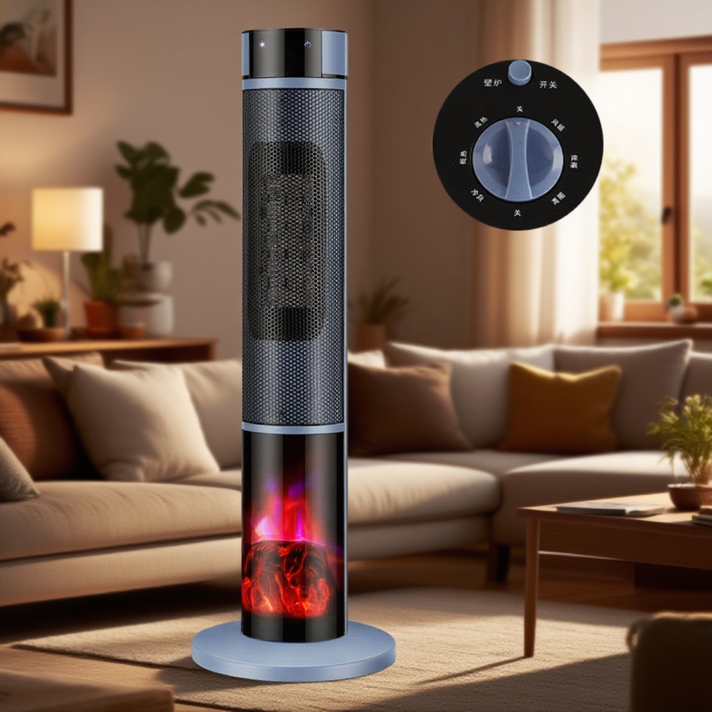 【 Nur 1 kWh in sieben Tagen⚡】 Dreistufig einstellbare, großflächige 3D-Flammen-Raumheizung🔥