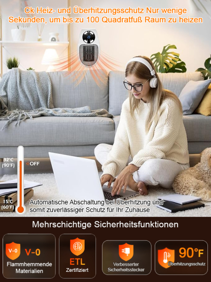 Neueste Energiespartechnologie 2025 【Nur 1 kWh in sieben Tagen⚡】 Heizlüfter mit Blitzschneller 3-Sekunden-Aufheizung🔥