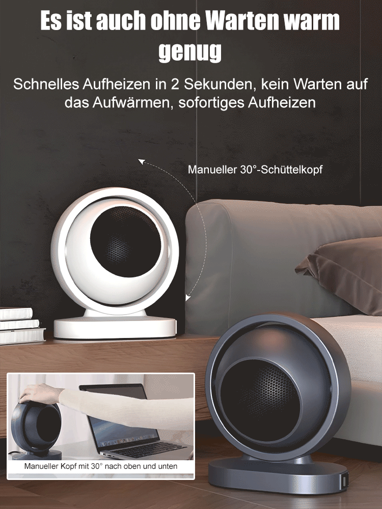 【Nur 1 kWh in sieben Tagen⚡】3-Sekunden-Heizung - Lichtloser und geräuschloser Warmluftgebläse🔥