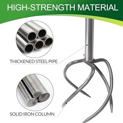  Gartenkralle mit 4 Zinken Kultivator Erdkralle und Handgriff Gardenclaw Twist Tiller Vertikutierer und Unkrautentferner in einem Gerät höhenverstellbar Gartenfräse für Gartenbeet