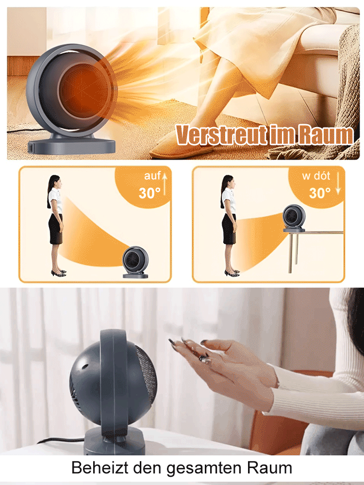 【Nur 1 kWh in sieben Tagen⚡】3-Sekunden-Heizung - Lichtloser und geräuschloser Warmluftgebläse🔥